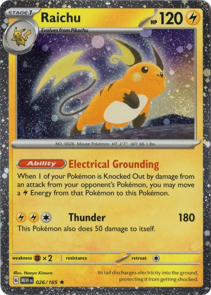 Raichu 026/165 (Cosmos Holo) card from Miscellaneous Cards & Products