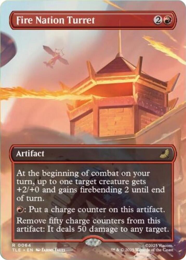 Fire Nation Turret (Borderless) 64 card from Avatar: The Last Airbender: Eternal-Legal
