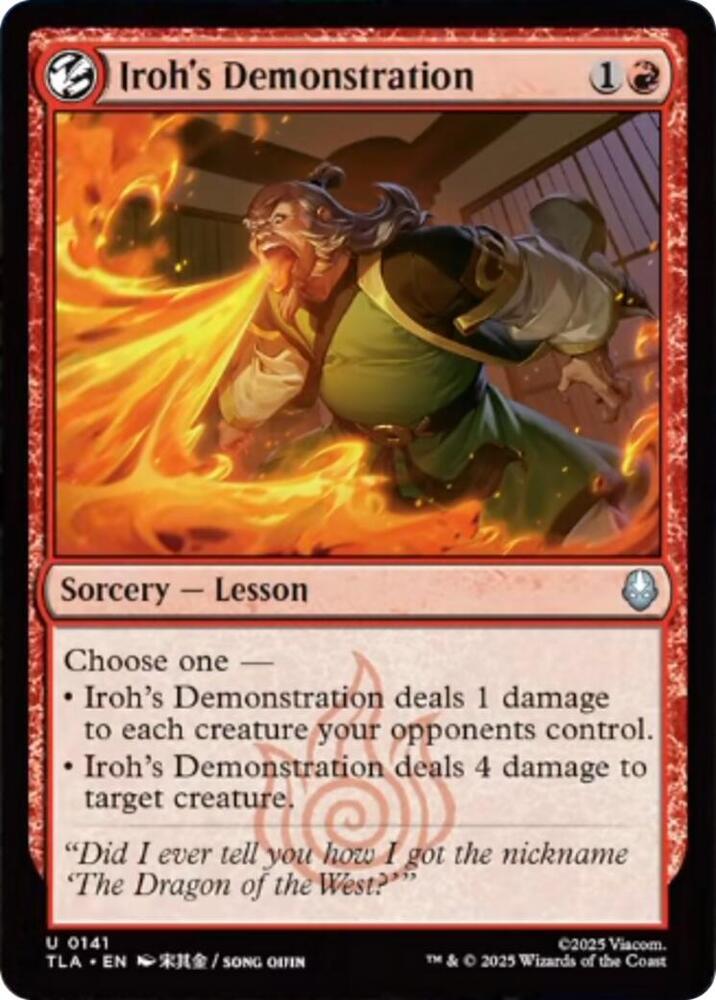 Iroh's Demonstration 141 card from Avatar: The Last Airbender