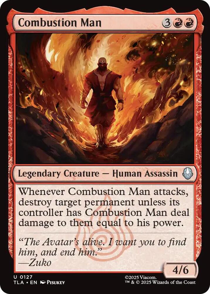 Combustion Man 127 card from Avatar: The Last Airbender