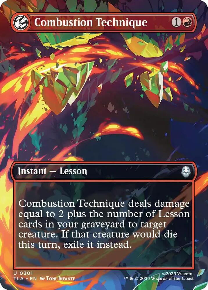 Combustion Technique (Borderless) 301 card from Avatar: The Last Airbender