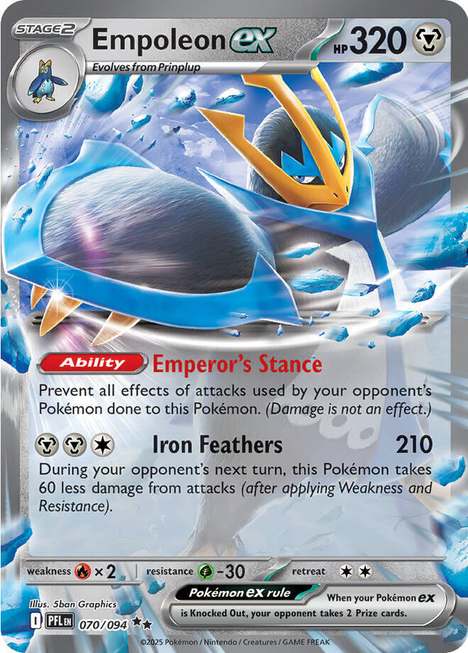 Empoleon ex 070/094 card from ME02: Phantasmal Flames