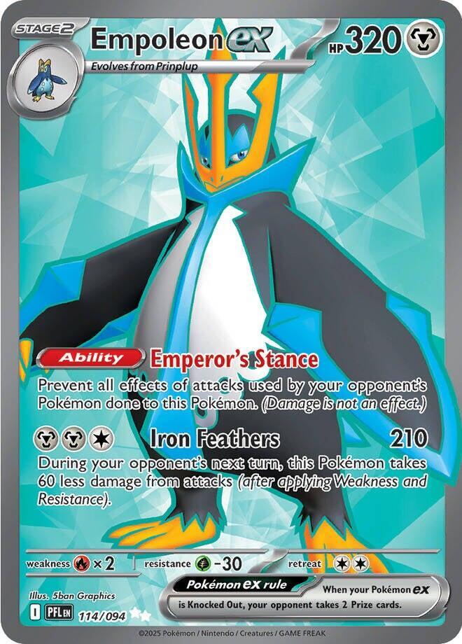 Empoleon ex 114/094 card from ME02: Phantasmal Flames