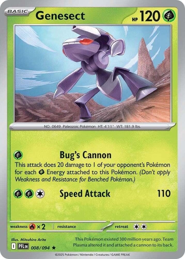 Genesect 008/094 card from ME02: Phantasmal Flames