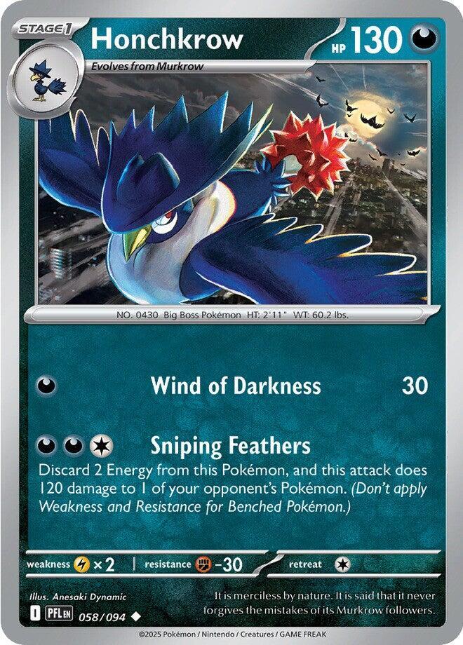 Honchkrow 058/094 card from ME02: Phantasmal Flames