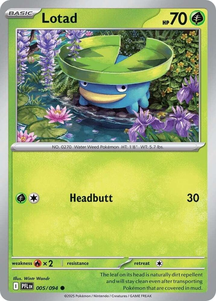 Lotad 005/094 card from ME02: Phantasmal Flames