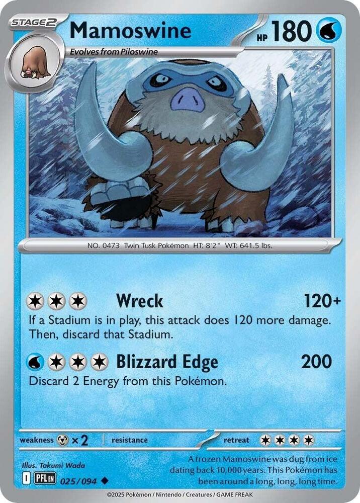 Mamoswine 025/094 card from ME02: Phantasmal Flames