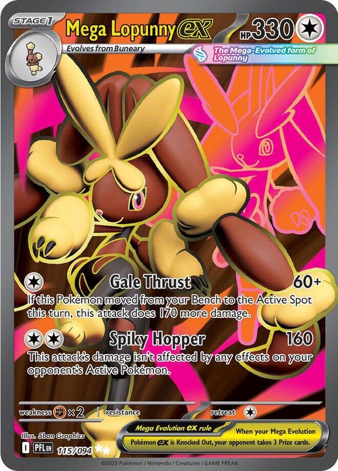 Mega Lopunny ex 115/094 card from ME02: Phantasmal Flames