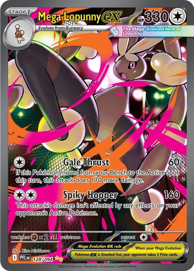 Mega Lopunny ex 128/094 card from ME02: Phantasmal Flames