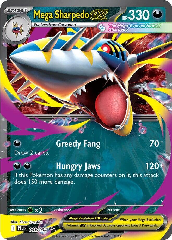 Mega Sharpedo ex 061/094 card from ME02: Phantasmal Flames