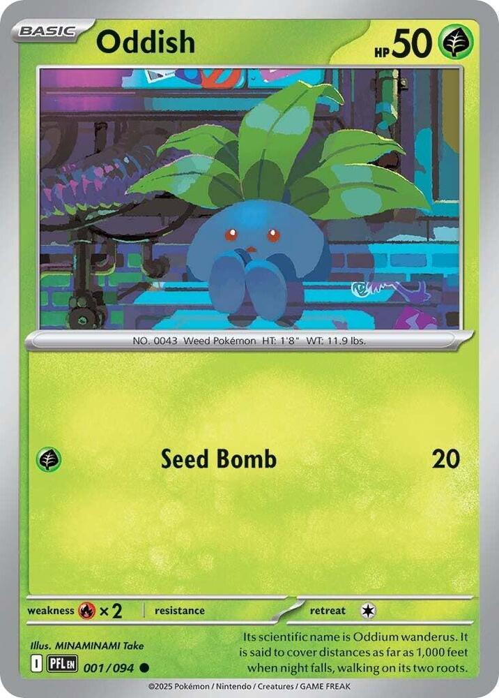 Oddish 001/094 card from ME02: Phantasmal Flames