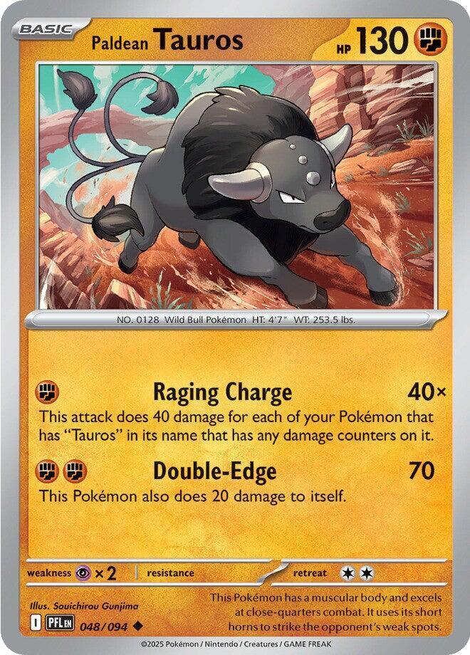 Paldean Tauros 048/094 card from ME02: Phantasmal Flames