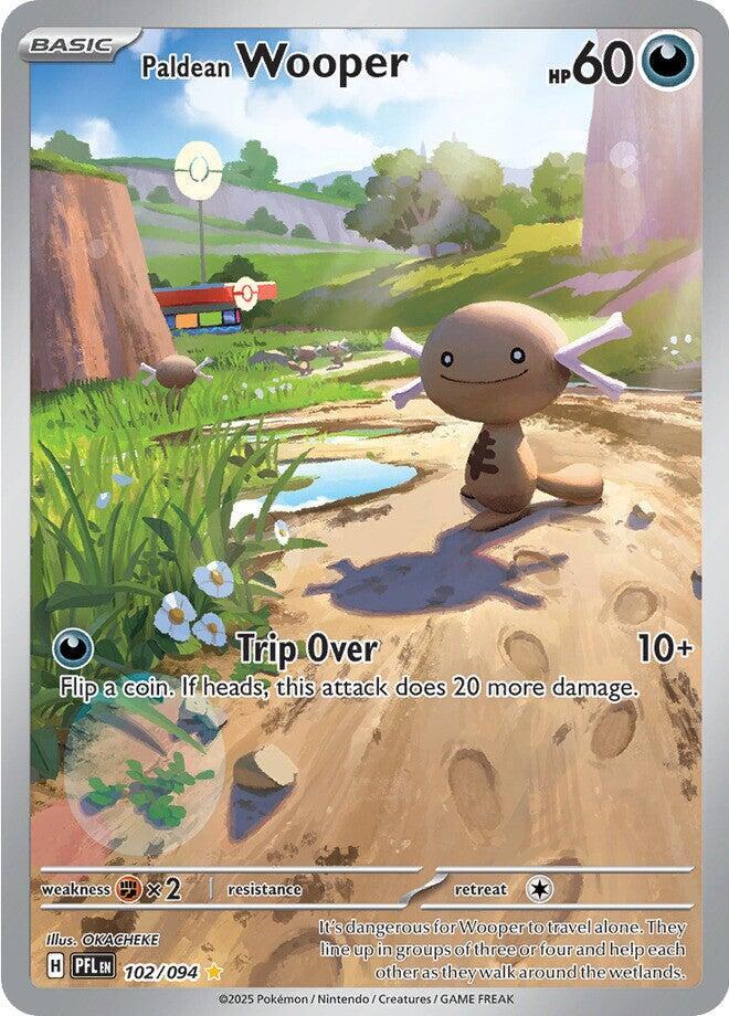 Paldean Wooper 102/094 card from ME02: Phantasmal Flames