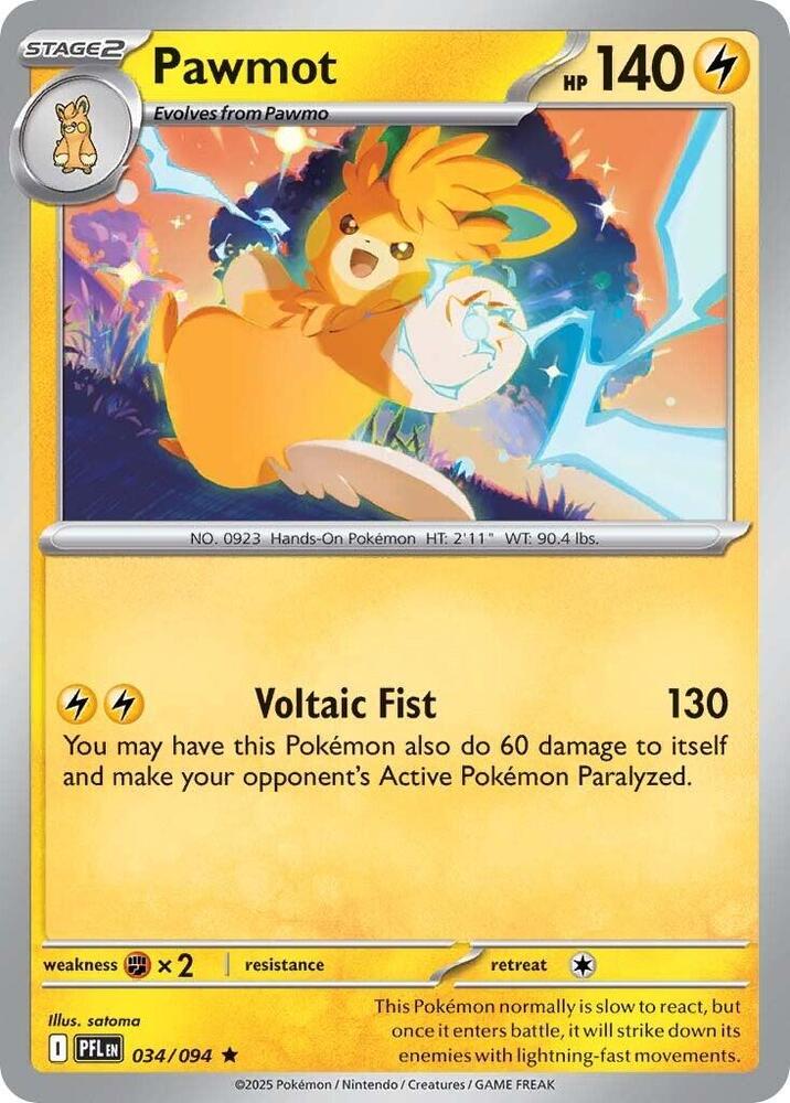 Pawmot 034/094 card from ME02: Phantasmal Flames