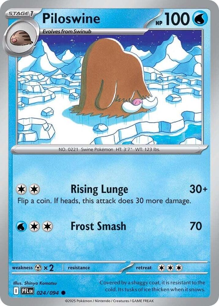 Piloswine 024/094 card from ME02: Phantasmal Flames