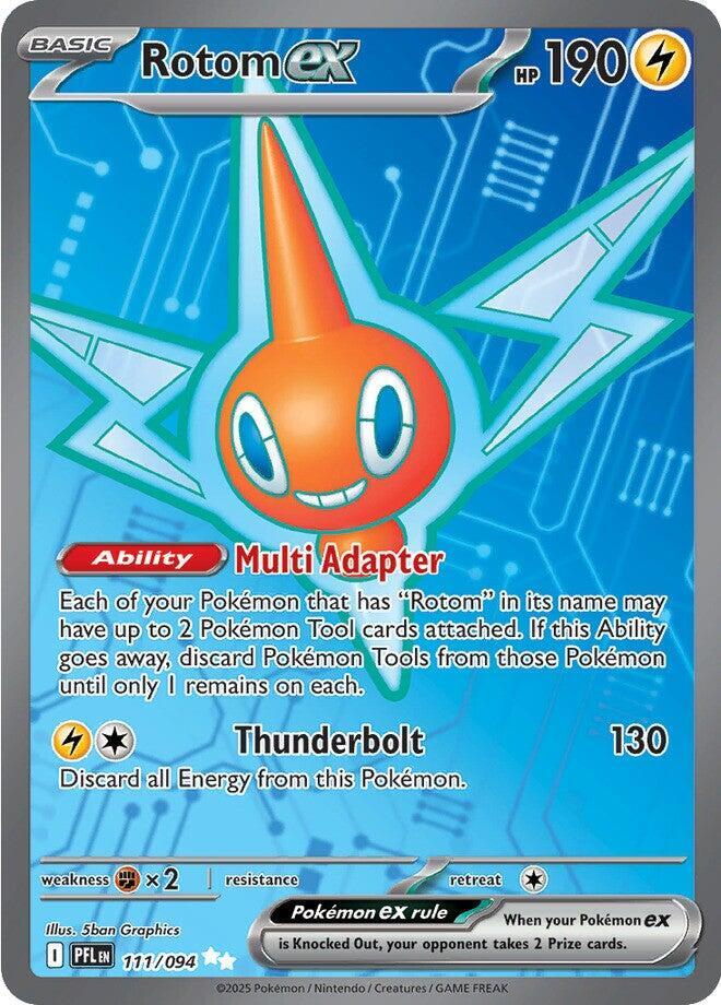 Rotom ex 111/094 card from ME02: Phantasmal Flames