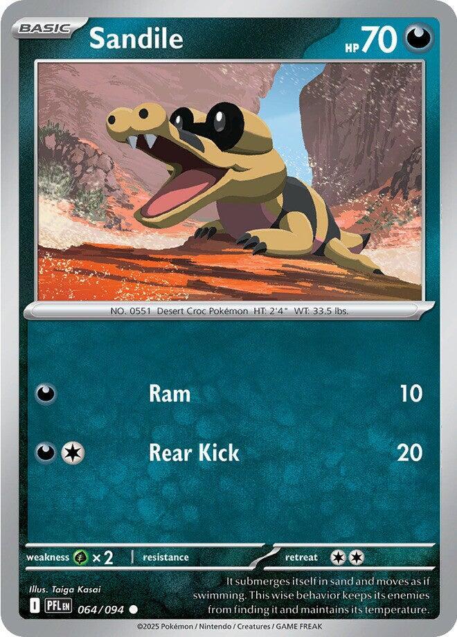 Sandile 064/094 card from ME02: Phantasmal Flames