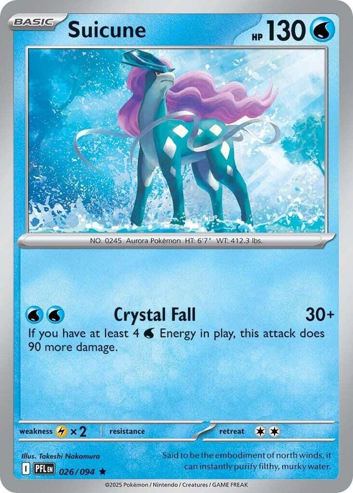 Suicune 026/094 card from ME02: Phantasmal Flames