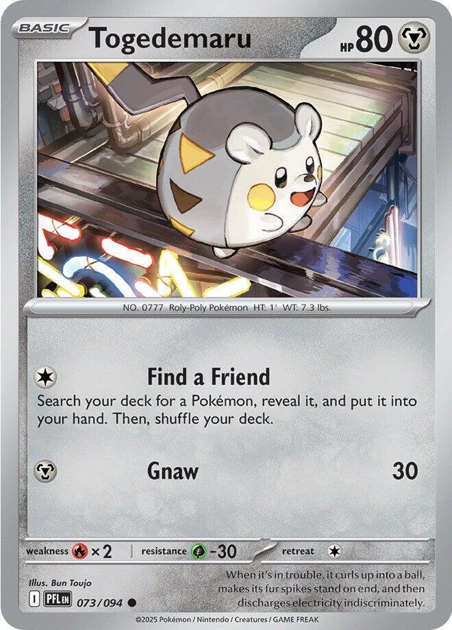 Togedemaru 073/094 card from ME02: Phantasmal Flames
