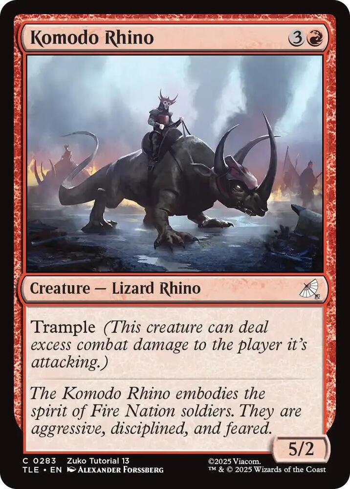 Komodo Rhino 283 card from Avatar: The Last Airbender: Eternal-Legal