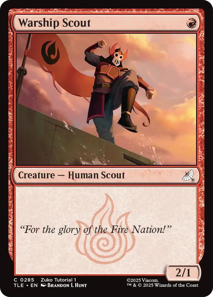 Warship Scout 285 card from Avatar: The Last Airbender: Eternal-Legal