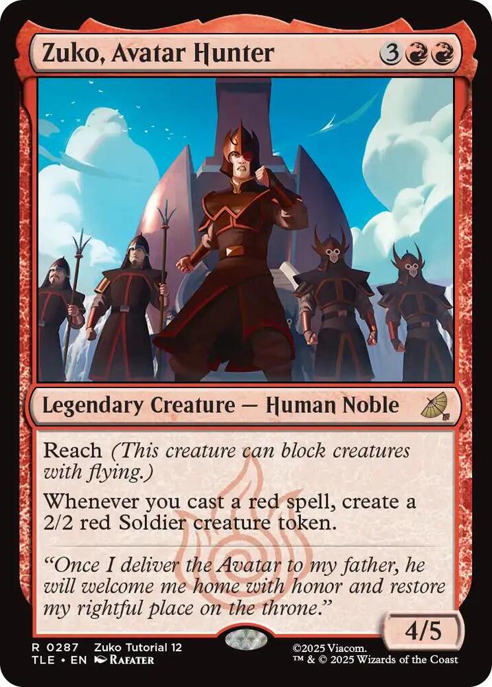 Zuko, Avatar Hunter 287 card from Avatar: The Last Airbender: Eternal-Legal