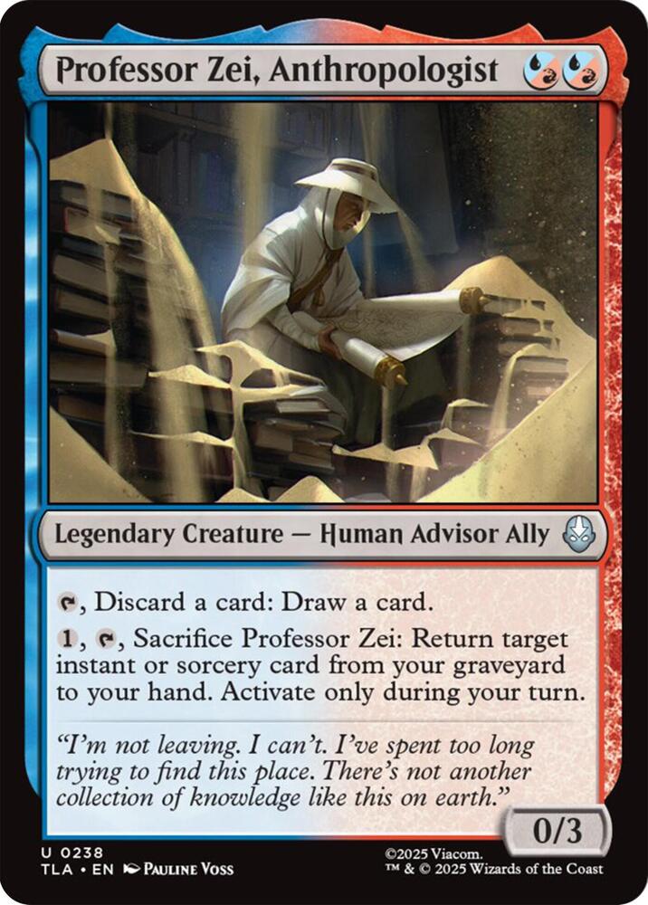 Professor Zei, Anthropologist 238 card from Avatar: The Last Airbender