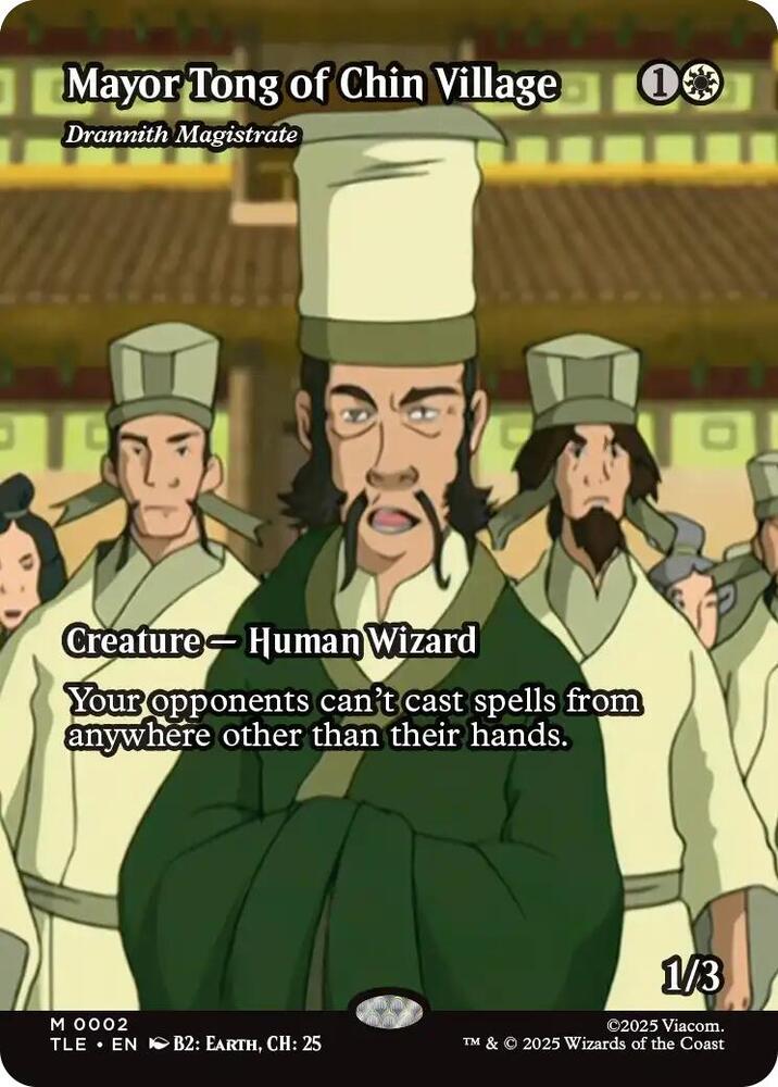 Mayor Tong of Chin Village - Drannith Magistrate (Borderless) 2 card from Avatar: The Last Airbender: Eternal-Legal