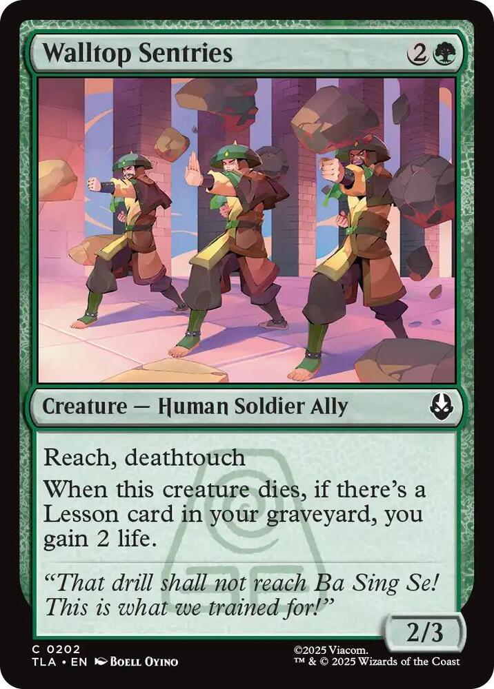 Walltop Sentries 202 card from Avatar: The Last Airbender