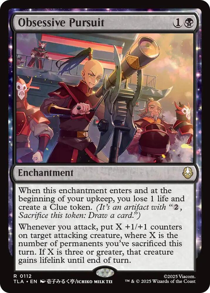 Obsessive Pursuit 112 card from Avatar: The Last Airbender