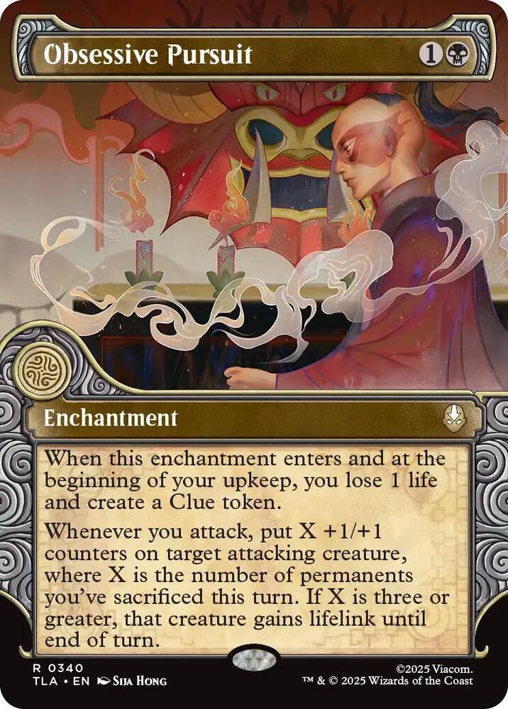 Obsessive Pursuit (Showcase) 340 card from Avatar: The Last Airbender