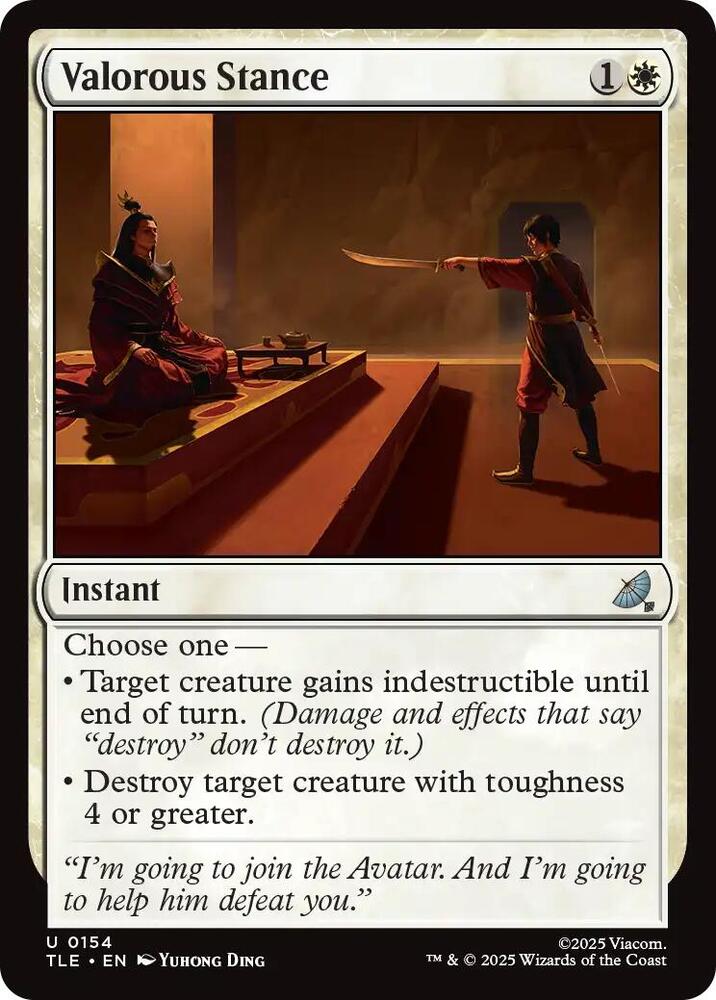 Valorous Stance 154 card from Avatar: The Last Airbender: Eternal-Legal