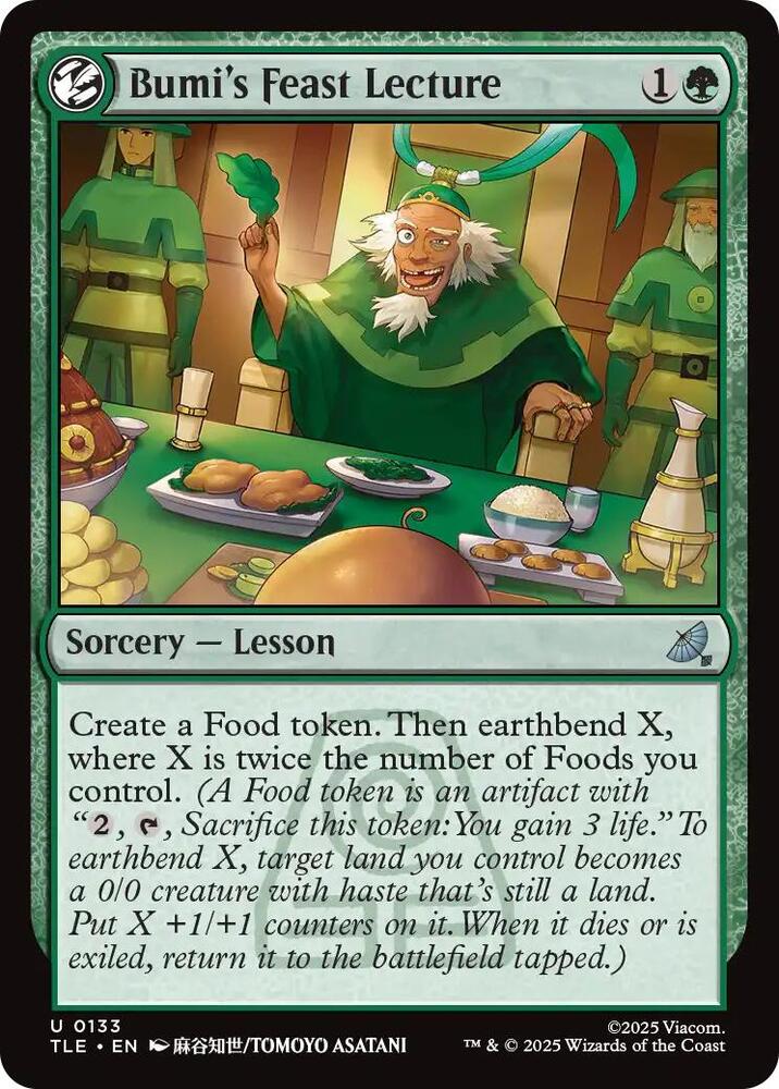 Bumi's Feast Lecture 133 card from Avatar: The Last Airbender: Eternal-Legal