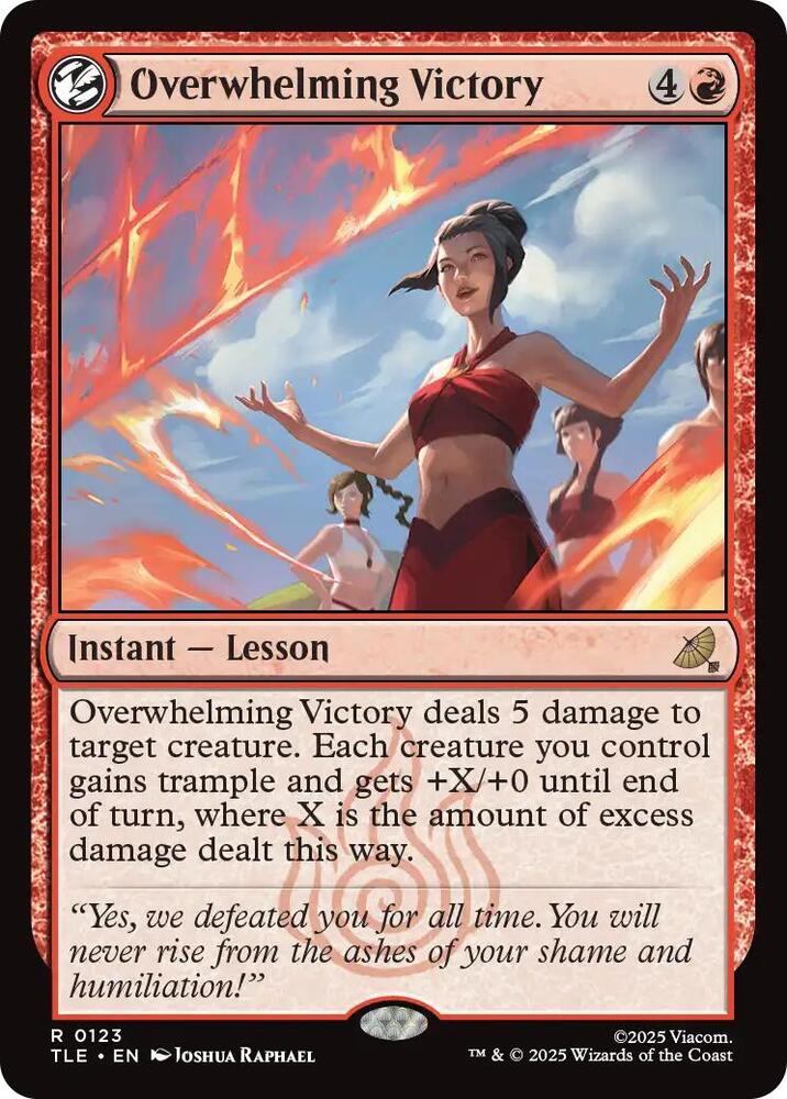 Overwhelming Victory 123 card from Avatar: The Last Airbender: Eternal-Legal