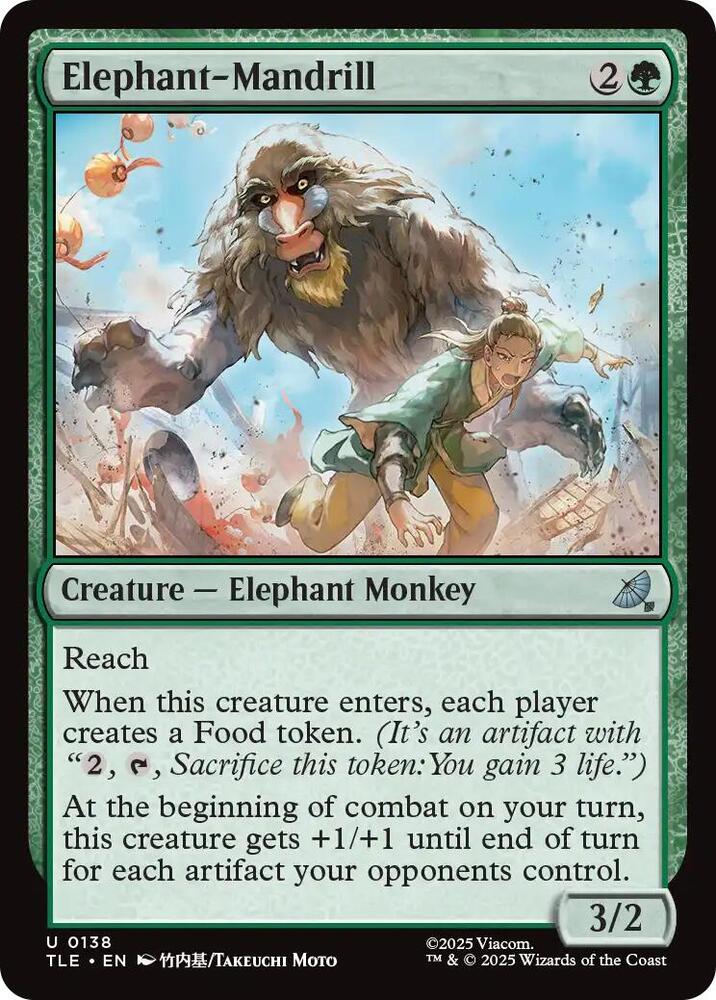 Elephant-Mandrill 138 card from Avatar: The Last Airbender: Eternal-Legal