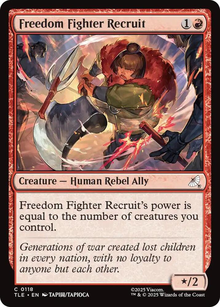 Freedom Fighter Recruit 118 card from Avatar: The Last Airbender: Eternal-Legal