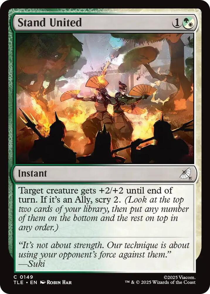 Stand United 149 card from Avatar: The Last Airbender: Eternal-Legal