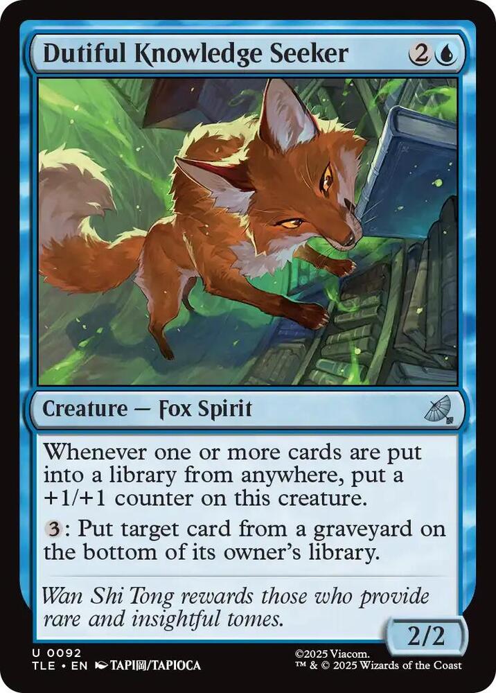 Dutiful Knowledge Seeker 92 card from Avatar: The Last Airbender: Eternal-Legal