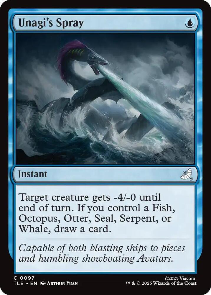 Unagi's Spray 97 card from Avatar: The Last Airbender: Eternal-Legal