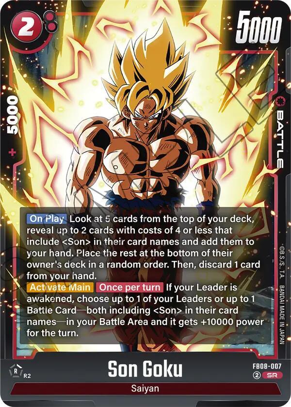 Son Goku FB08-007 card from Saiyan's Pride