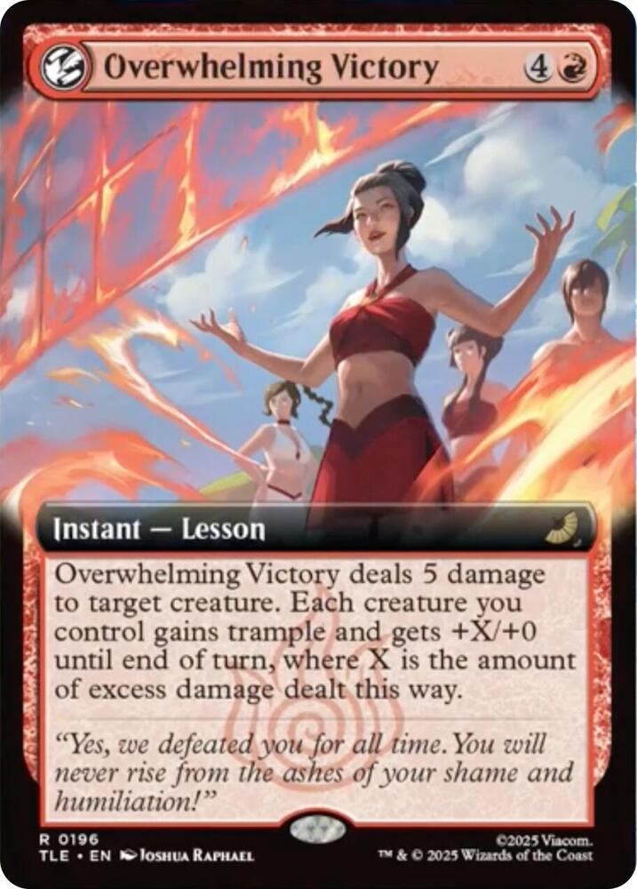 Overwhelming Victory (Extended Art) 196 card from Avatar: The Last Airbender: Eternal-Legal