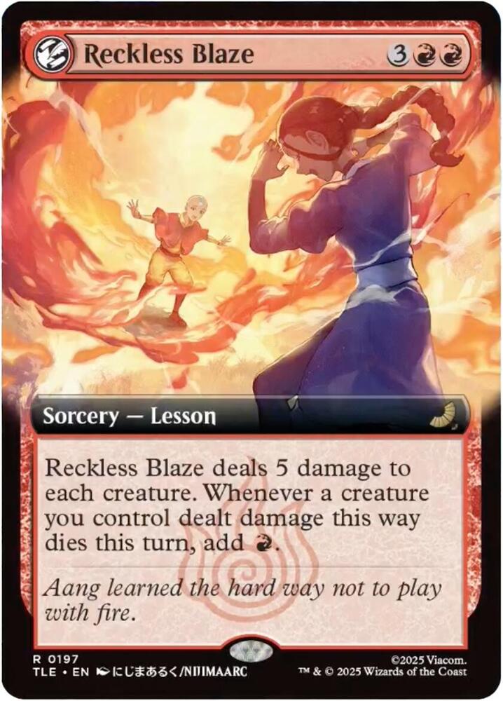 Reckless Blaze (Extended Art) 197 card from Avatar: The Last Airbender: Eternal-Legal