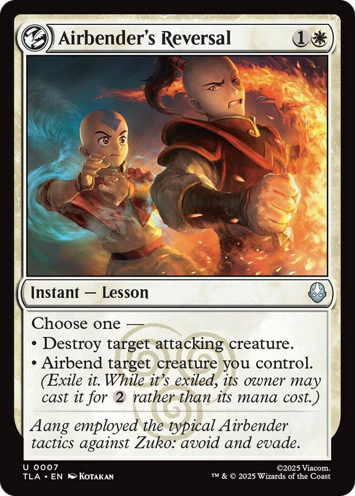 Airbender's Reversal 7 card from Avatar: The Last Airbender