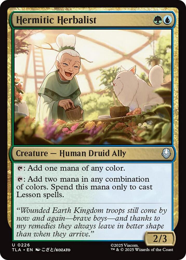 Hermitic Herbalist 226 card from Avatar: The Last Airbender