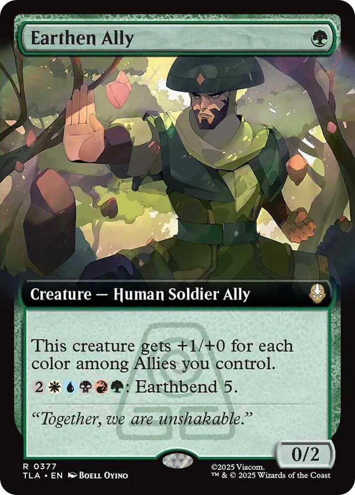 Earthen Ally (Extended Art) 377 card from Avatar: The Last Airbender