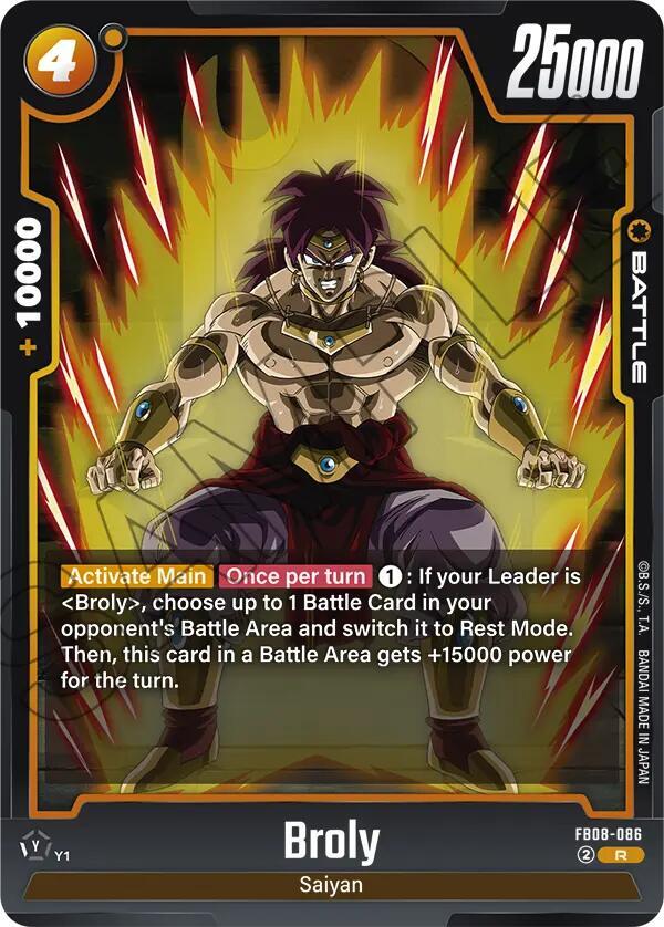 Broly FB08-086 card from Saiyan's Pride