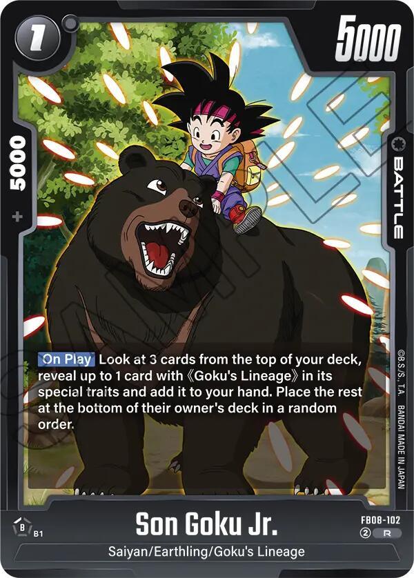 Son Goku Jr. FB08-102 card from Saiyan's Pride