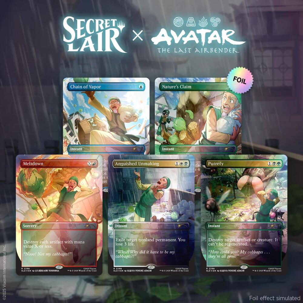 Secret Lair x Avatar: The Last Airbender: My Cabbages! - Rainbow Foil Edition card from Secret Lair Drop Series