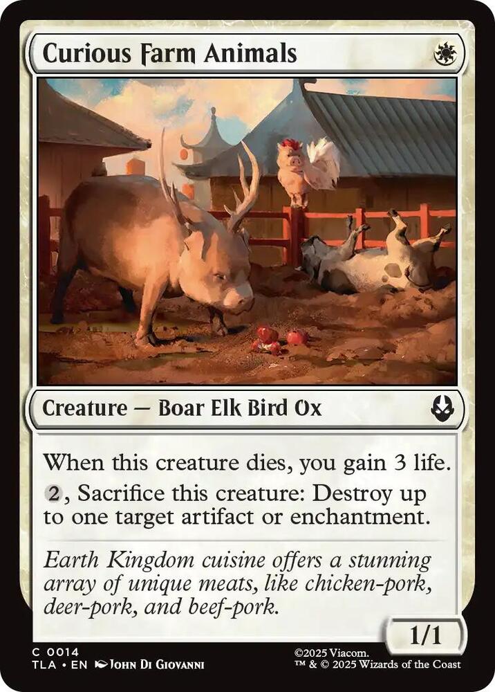 Curious Farm Animals 14 card from Avatar: The Last Airbender