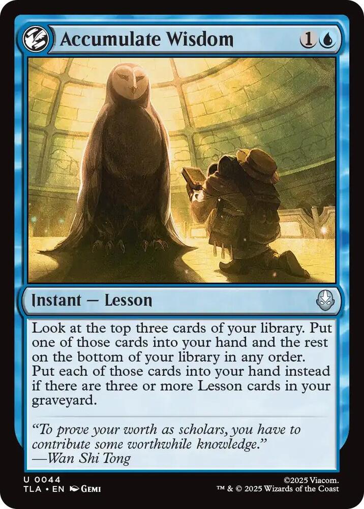 Accumulate Wisdom 44 card from Avatar: The Last Airbender